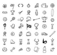 Sport Ball Icons Hand drawn vector illustration N2