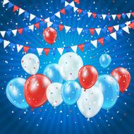 Independence dayIndependence day balloons and confetti background with