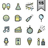 Party ine icons set