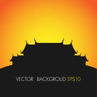 Black thai temple silhouette