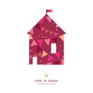 Vector christmas decorations flags house silhouette pattern frame