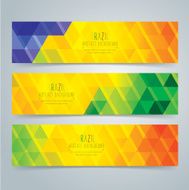Vector geometric banner in Brazil flag concept