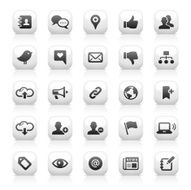 White Button Icons Set N16