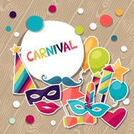Celebration background with carnival stickers and objects N2