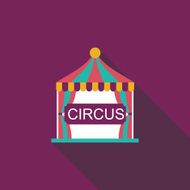 circus flat icon with long shadow N3