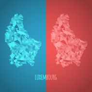 Low Poly Luxembourg Map with National Colors