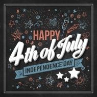 Typography card Independence Day Chalk board Vector illustration N2