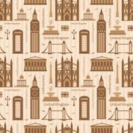 Seamless pattern with landmarks of United Kingdom N2
