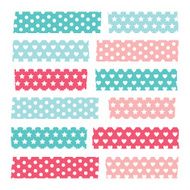 Set of colorful patterned washi tape stripes N4