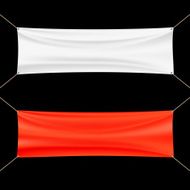 Red and white banner