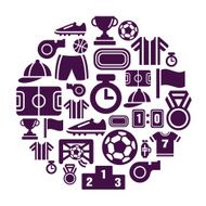 Sport Competition Icons in Circle Shape N2