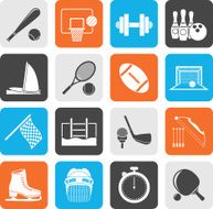 Silhouette Sport objects icons