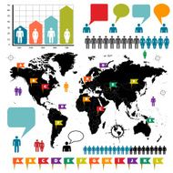 world map and people infographics