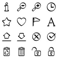 Calligraphic actions icons