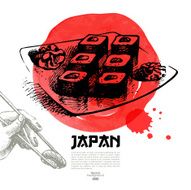 Hand drawn Japanese sushi illustration N2