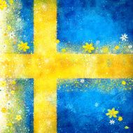 Sweden flag in official colors Sweden grunge