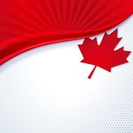 Canada Day background Wave and Maple Leaf