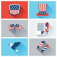 United States of America Independence Day icon set N3