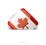 Glossy icon with Flag of Canada in white pocket