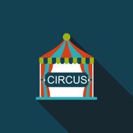 circus flat icon with long shadow N6