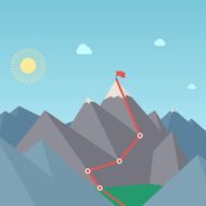 Mountaineering Route Goal Achievement Concept Vector