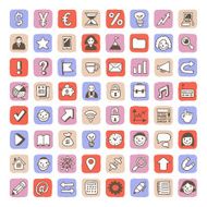 Business icons cute set Vector Hand drawn