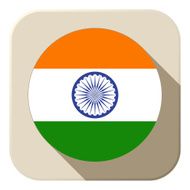 India Flag Button Icon Modern N2