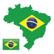 Brazil map &amp; flag