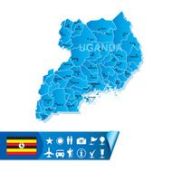 Uganda vector map