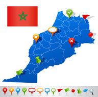 Map of Morocco with navigation icons