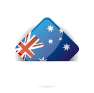 Glossy icon with Flag of Australia in white pocket