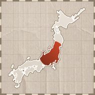 Japan retro map