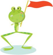 Fun Time Frog With Flag