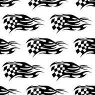 Checkered black and white flag