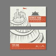 Business card template Castle on the mountain N2