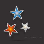 Beautiful shiny stars in American national flag colors