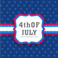 Stylish text 4th of July on star decorated blue background