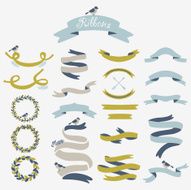 Set of Stylish Vintage Ribbon Banners