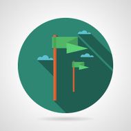 Flat vector icon for curve flags
