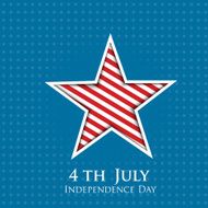 Star in red and silver stripes on blue dotted background