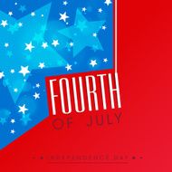 Hanging text Fourth of July on national flag colors background
