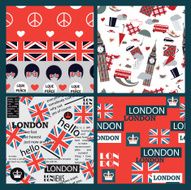 set of vector bright british patterns