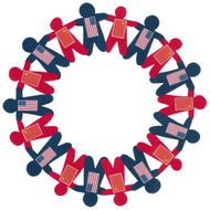American and chinese boys circle
