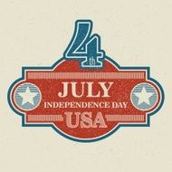 Retro typography card Independence Day Vector illustration N8