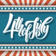 4th of July Dn American Independence Typography card Vector illustration N4