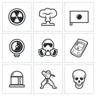 Atomic Energy of Japan icons Vector Illustration N2