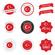 Made in Turkey labels badges and stickers