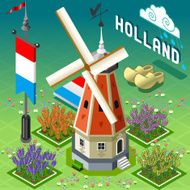 Isometric Holland Barn - Windmill Building
