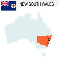 Australia Territories Of New South Wales&#039;s map and Flag N2