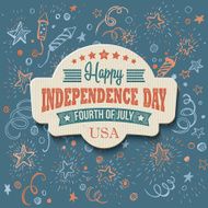 Retro typography card Independence Day Vector illustration N11